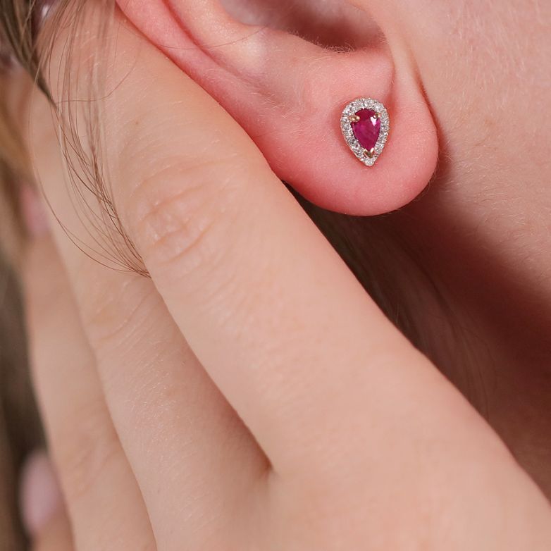 Earrings ruby 0.46 carat...