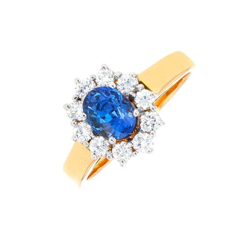 Ring daisy sapphire 1.14...