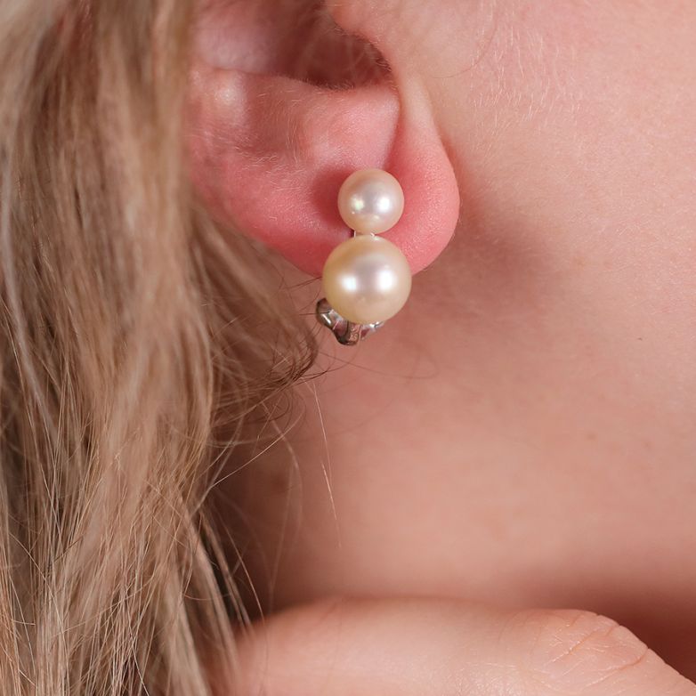 Pearl earrings white gold...