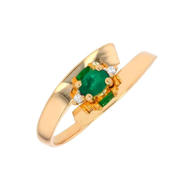 Ring emerald 0.18 carat and...