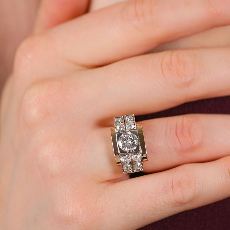Vintage Tank ring diamonds...