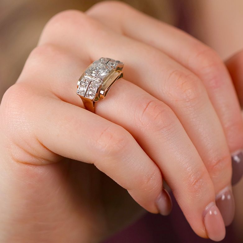 Vintage Tank ring diamonds...