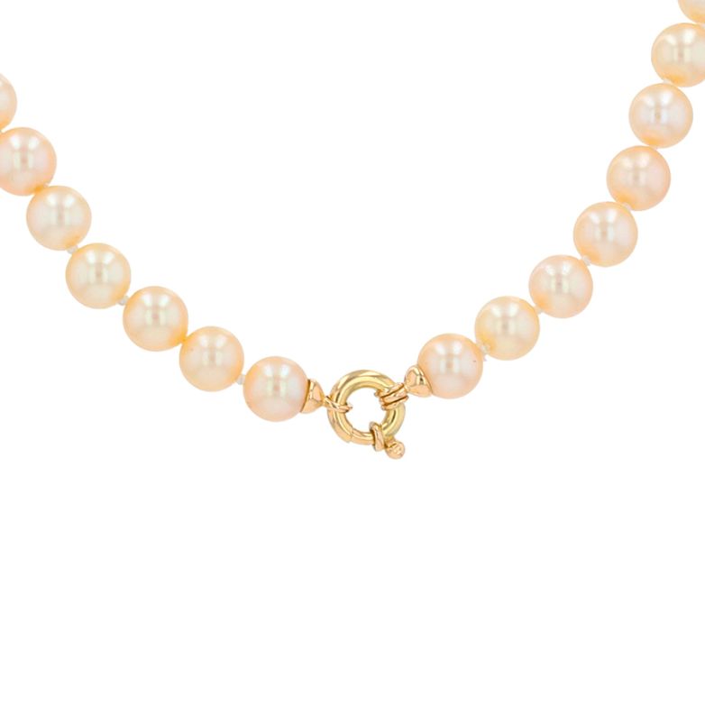 Yellow gold choker pearl...