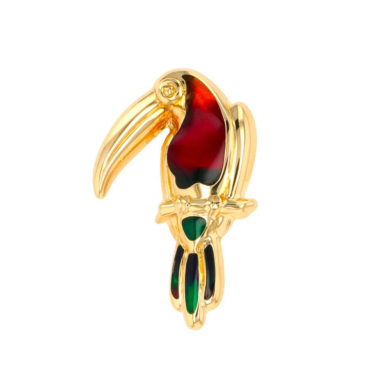 Yellow gold resin toucan...