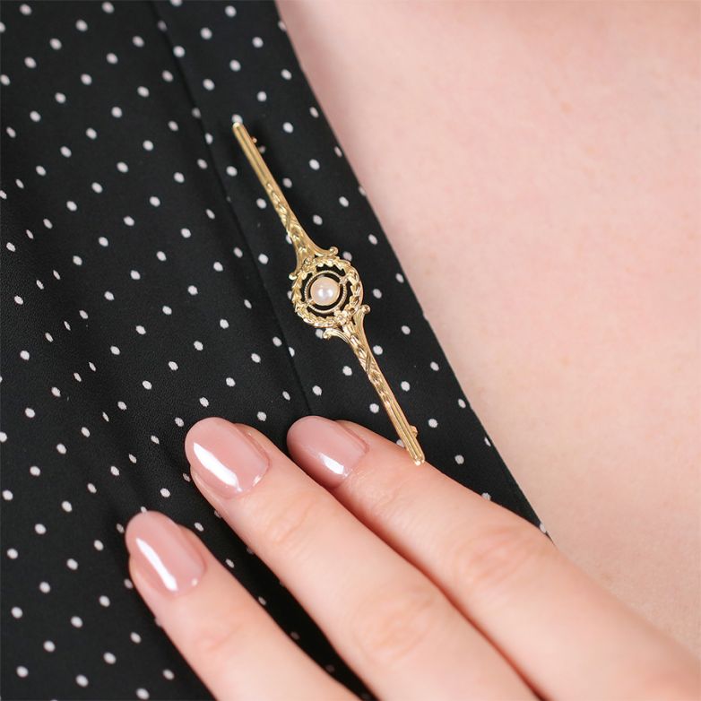Vintage 2-gold pearl brooch...