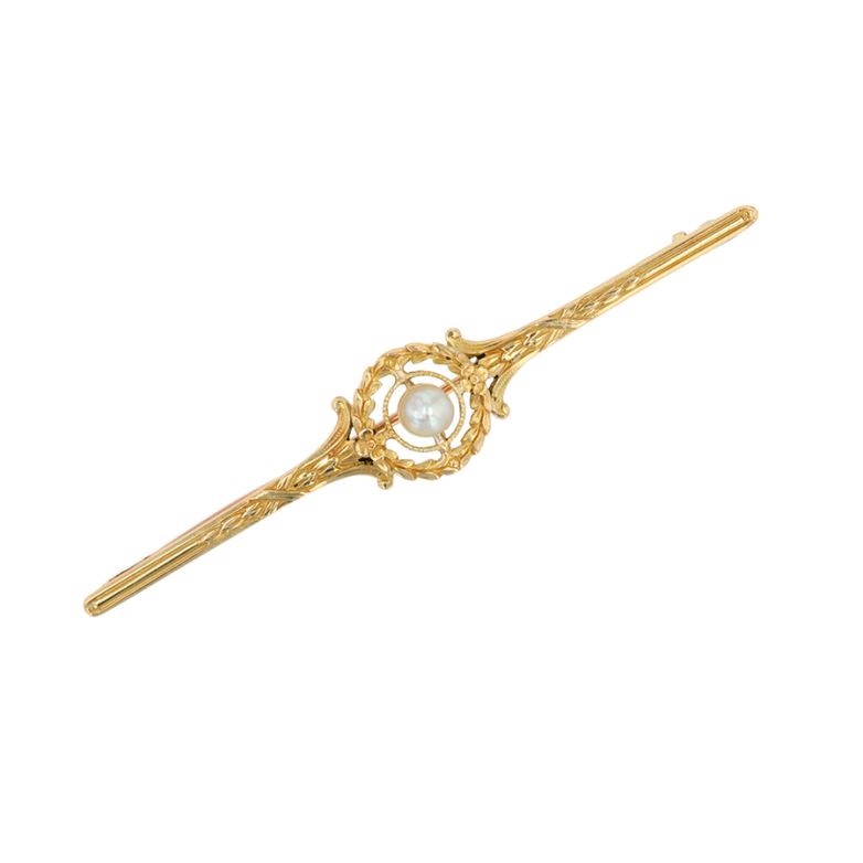 Vintage 2-gold pearl brooch...