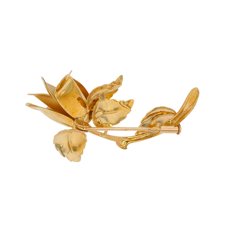 Vintage yellow gold flower...