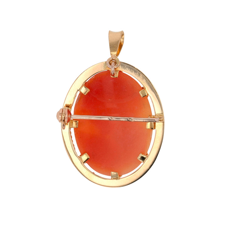 Vintage yellow gold cameo...
