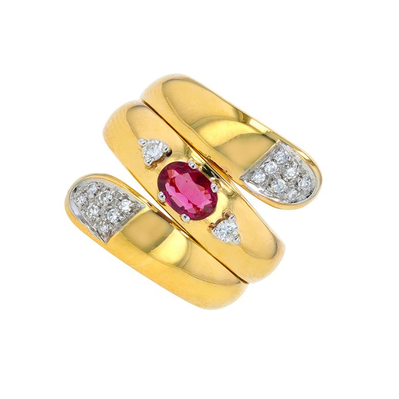 Ring ruby 0.37 carat and...