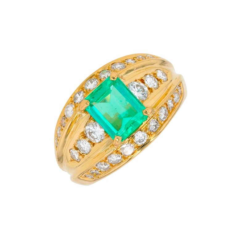 Ring emerald 1.22 carat and...