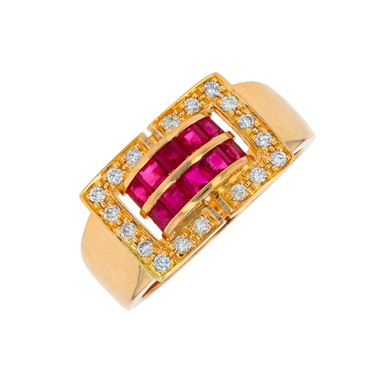 Vintage ring synthetic ruby...