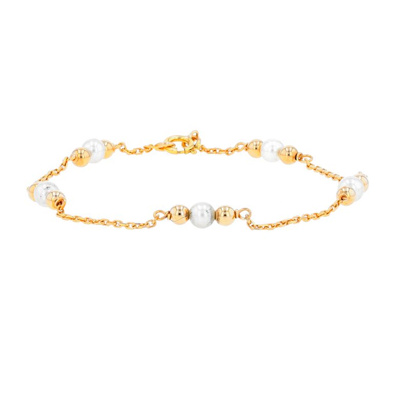 Pearl bracelet yellow gold...