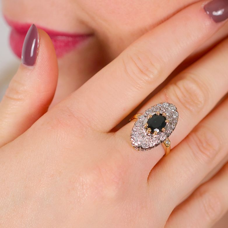 Bague vintage saphir 1.92...