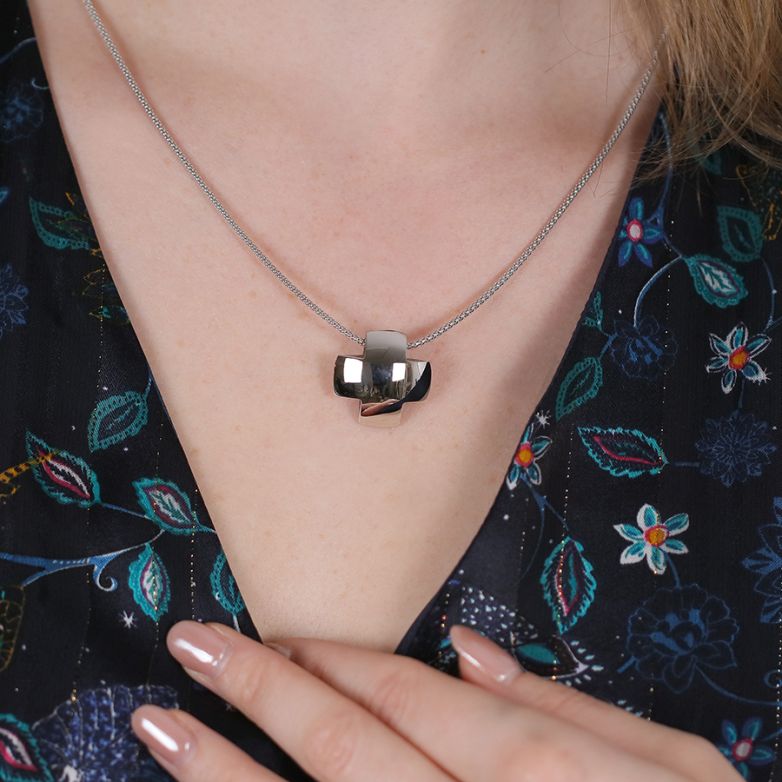 White gold cross necklace...