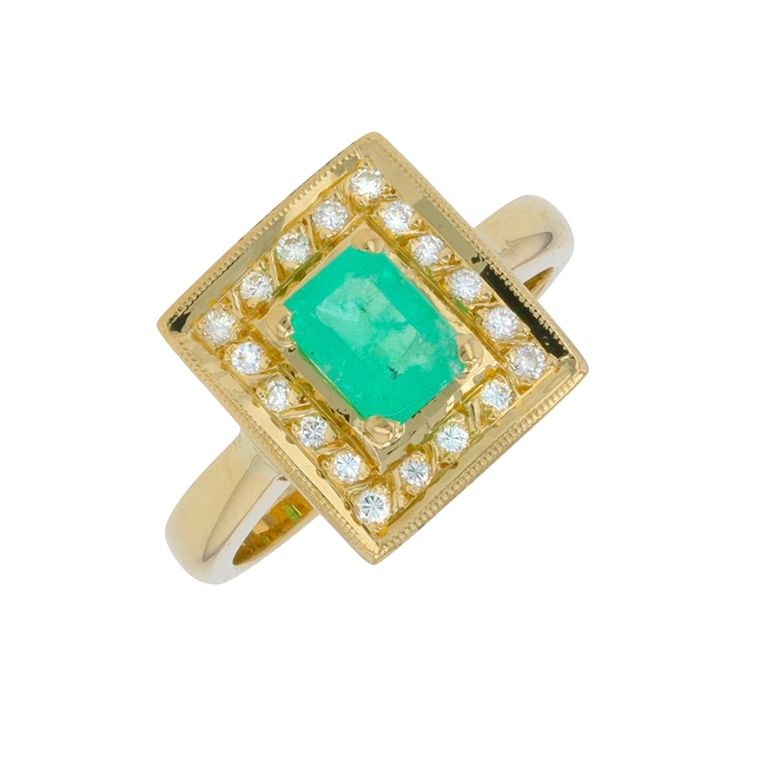 Ring emerald 0.68 carat and...