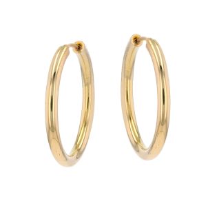 Yellow gold hoop earrings...
