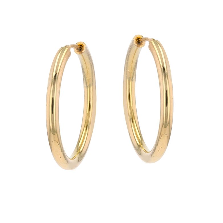 Yellow gold hoop earrings...