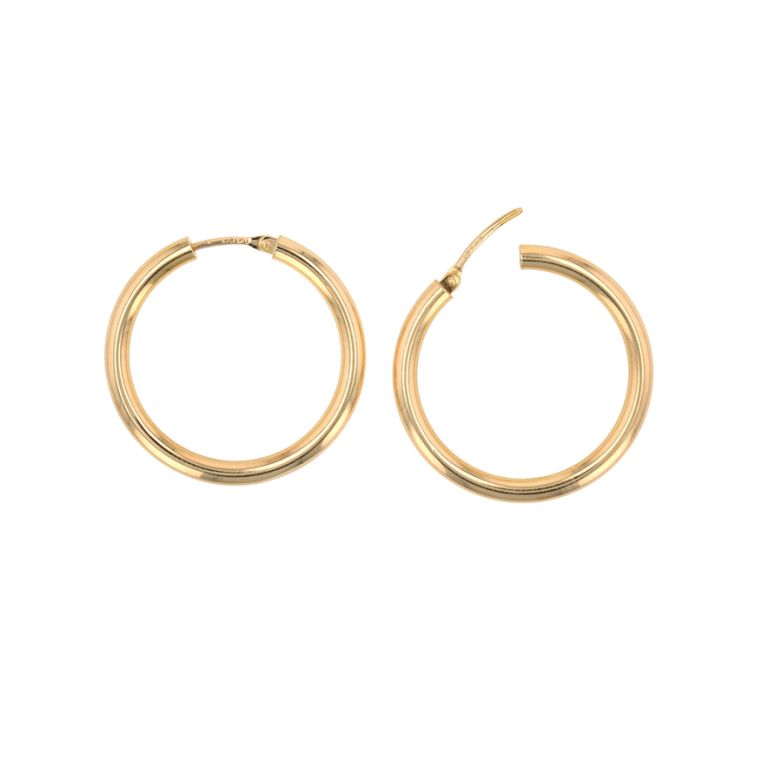 Yellow gold hoop earrings...