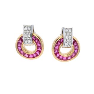 Earrings ruby 0.78 carat...