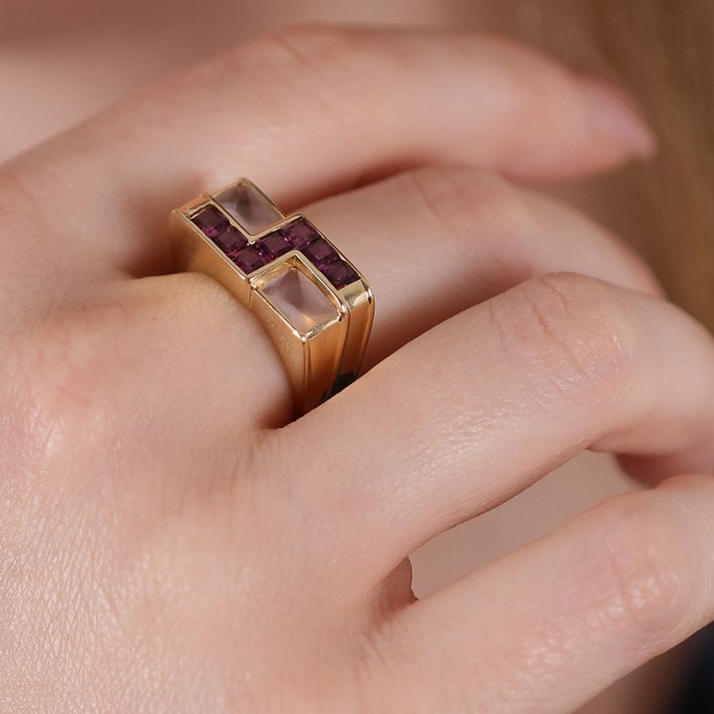 Ring tourmalines and pink...