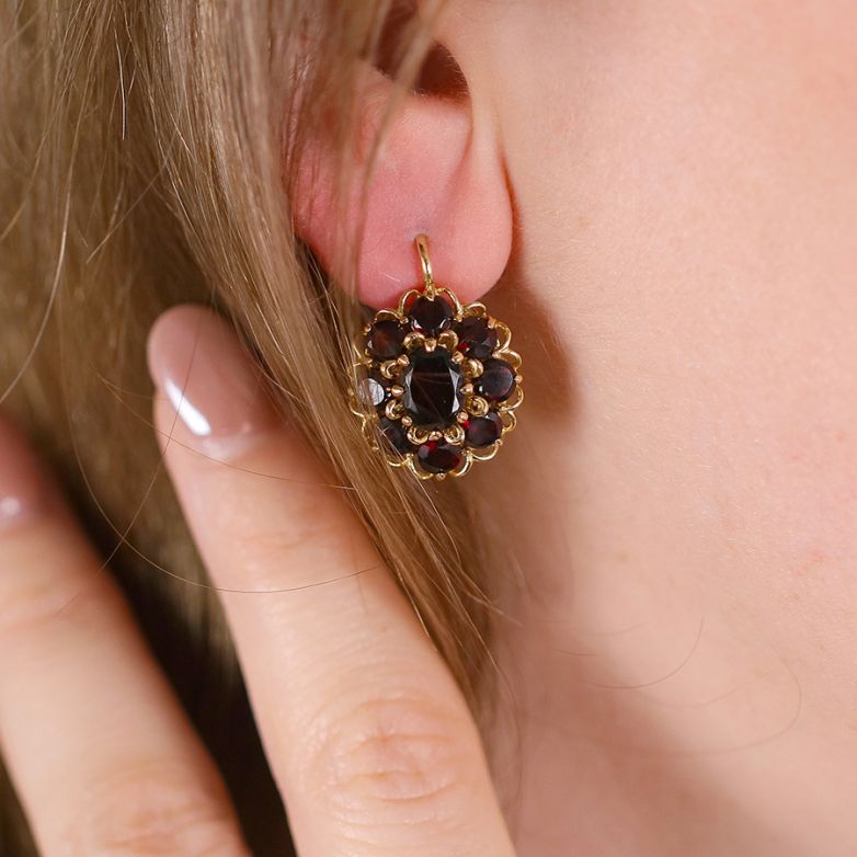 Boucles d'oreilles grenats...