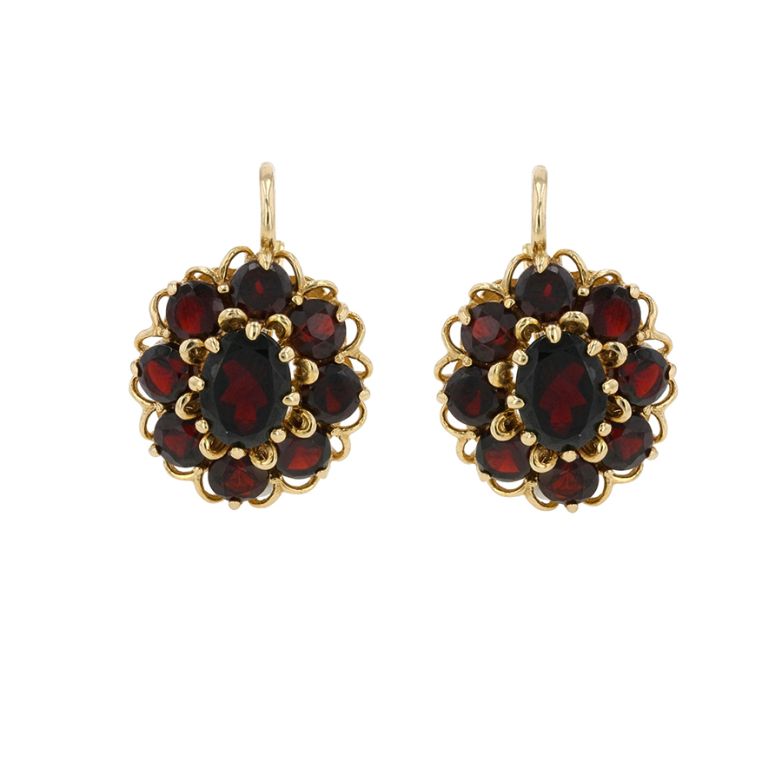 Boucles d'oreilles grenats...