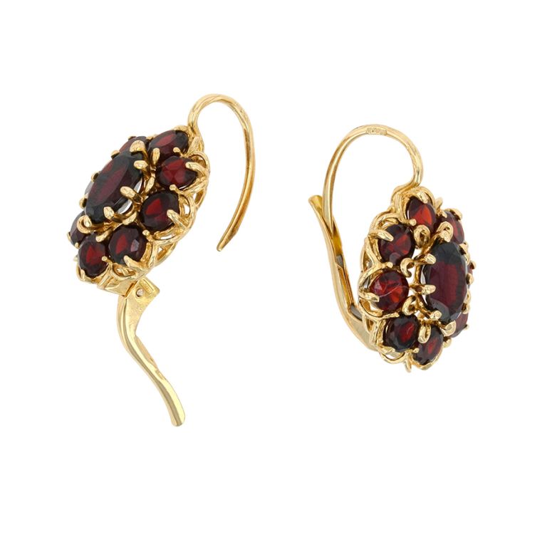 Boucles d'oreilles grenats...