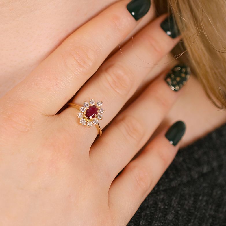 Ring marguerite ruby 0.43...