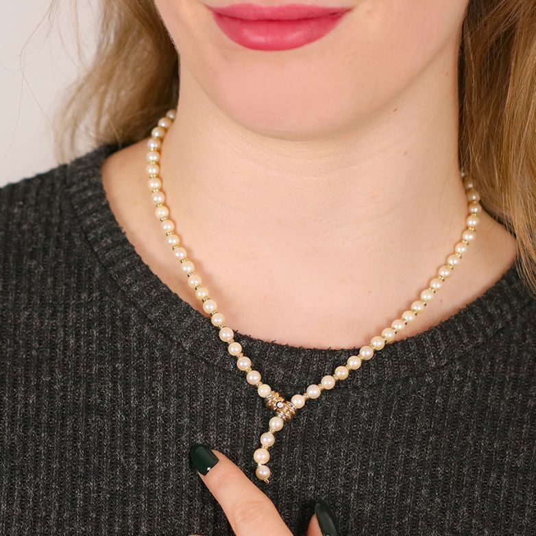 Pearl and diamond necklace...