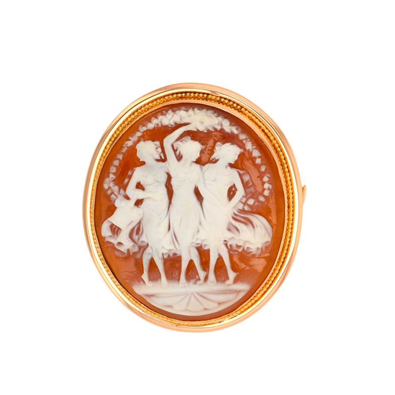 Vintage yellow gold Cameo...
