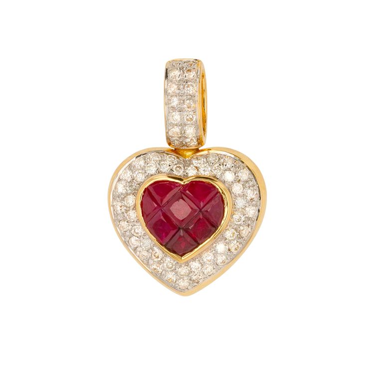 Heart pendant ruby 0.80...