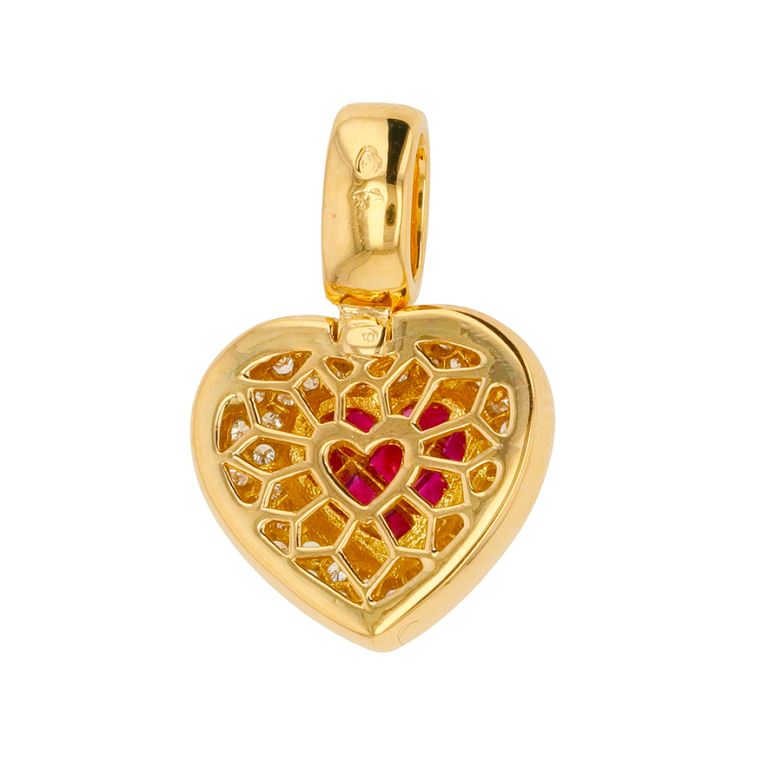 Heart pendant ruby 0.80...