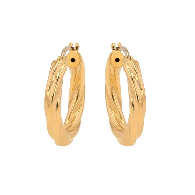 Yellow gold hoop earrings...