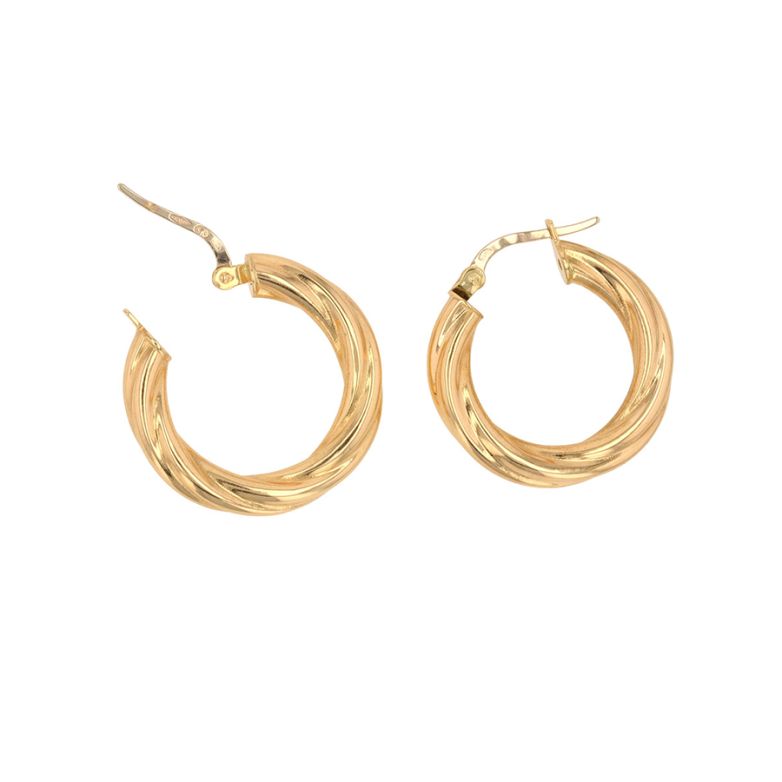 Yellow gold hoop earrings...