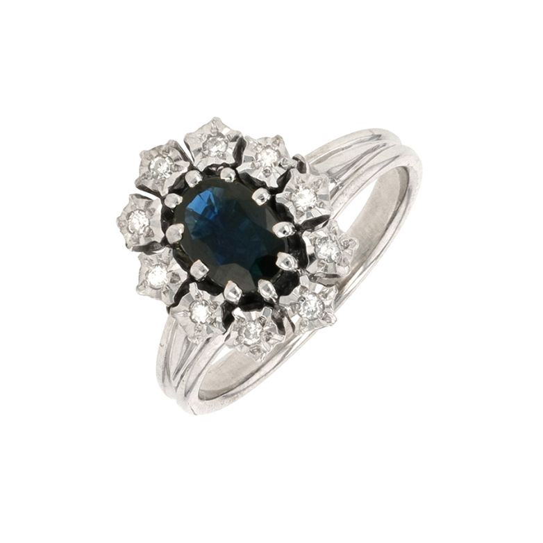 Vintage daisy ring sapphire...