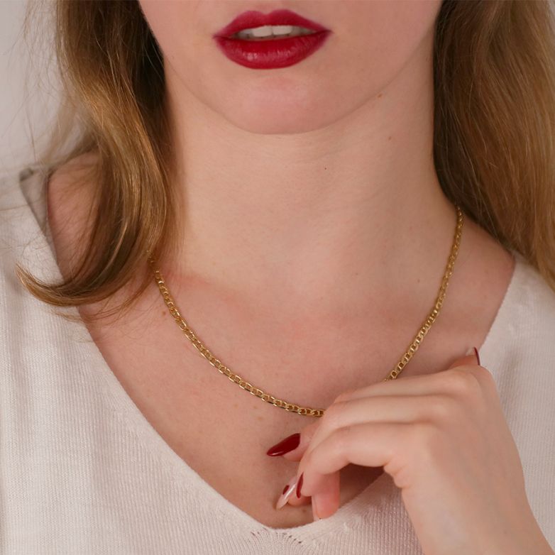 Necklace navy mesh yellow...