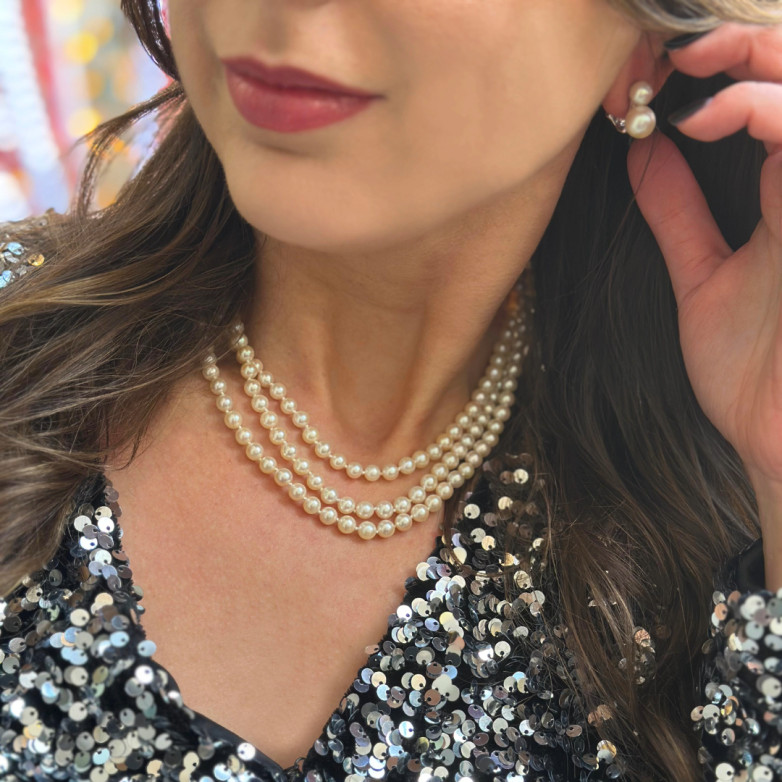 Pearl earrings white gold...
