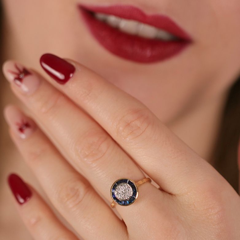 Vintage ring sapphires 0.75...