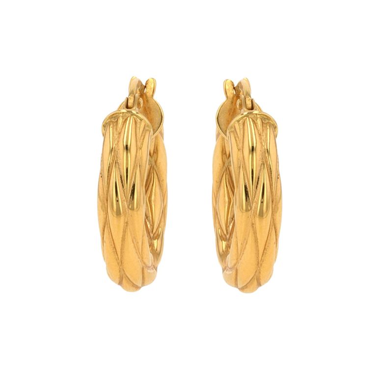 Yellow gold hoop earrings...