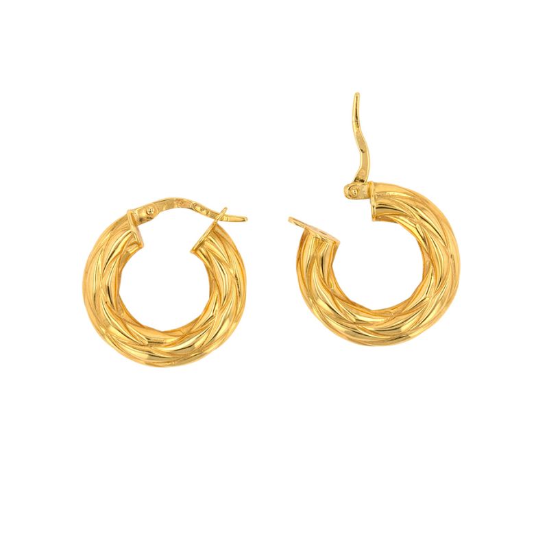 Yellow gold hoop earrings...