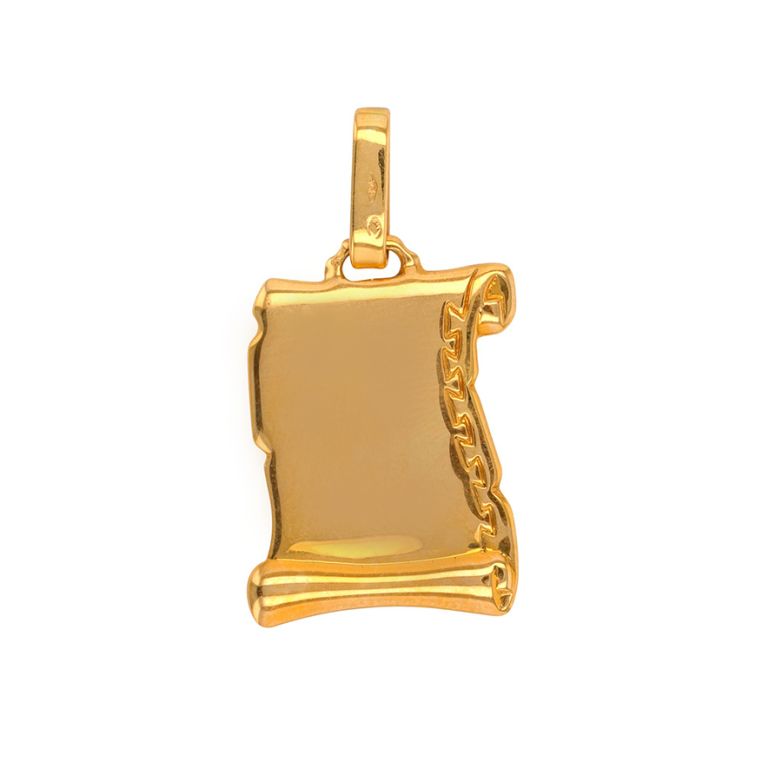 Parchment medal in yellow...