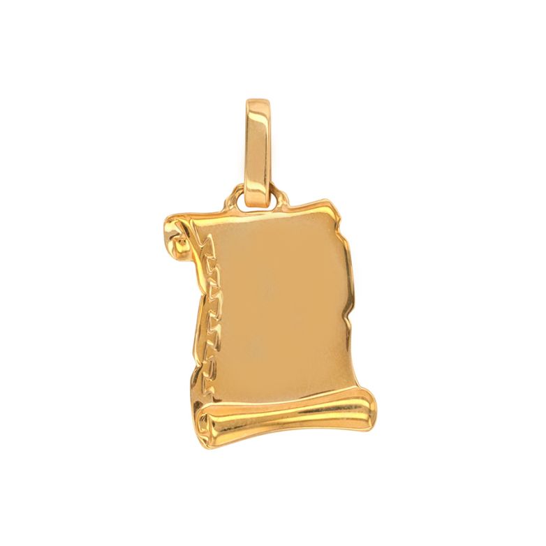 Parchment medal in yellow...