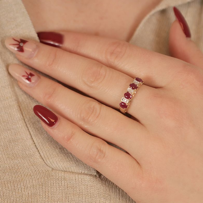Ring ruby 0.96 carat and...
