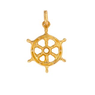 Rudder yellow gold pendant...