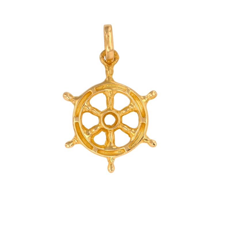 Rudder yellow gold pendant...