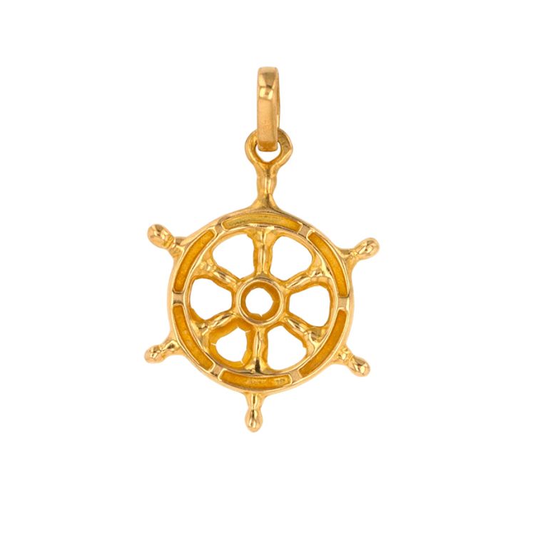Rudder yellow gold pendant...