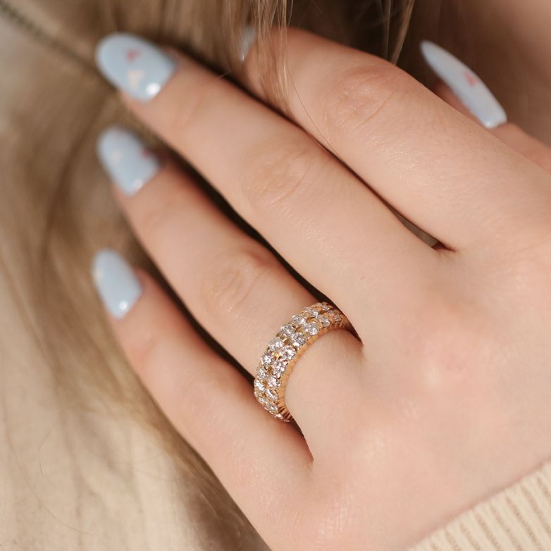 Double row diamond wedding...