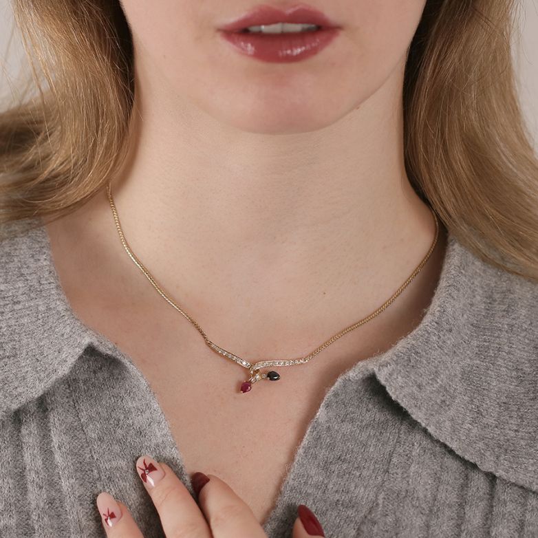 Necklace ruby, sapphire and...