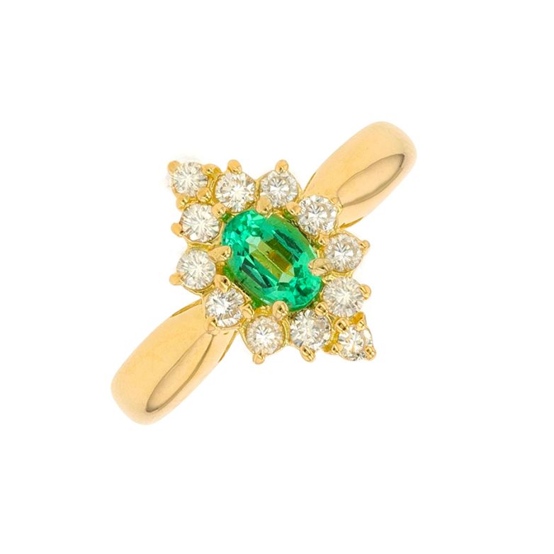 Ring emerald 0.26 carat and...