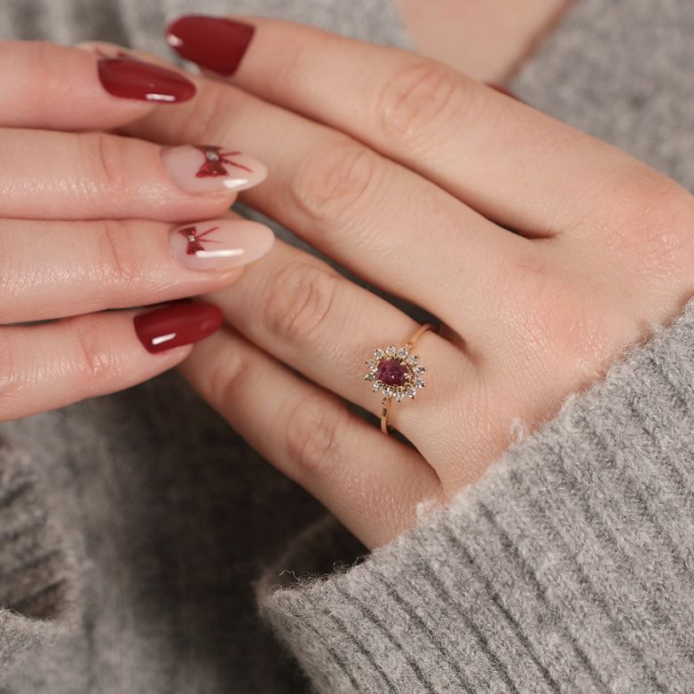 Ring marguerite ruby 0.54...